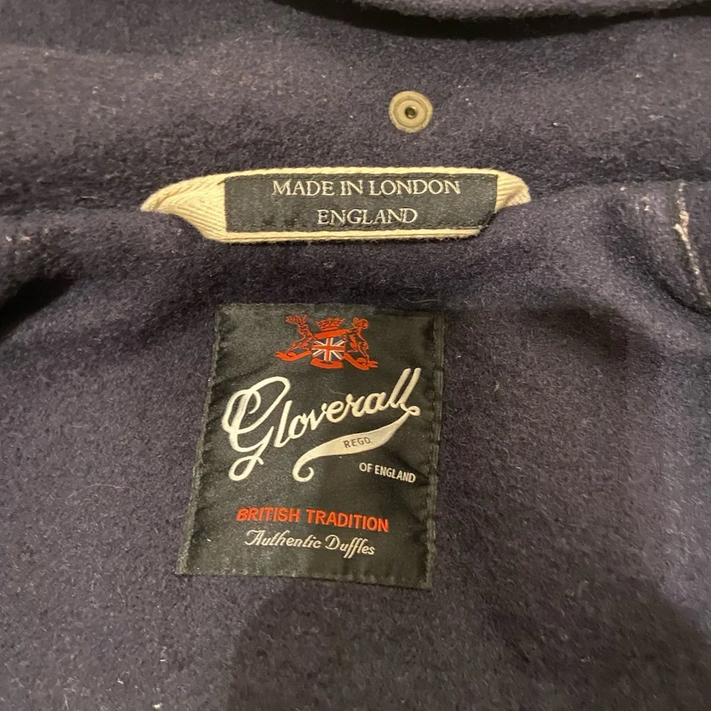 Gloverall Navy Blue Hooded Duffle Pea Coat